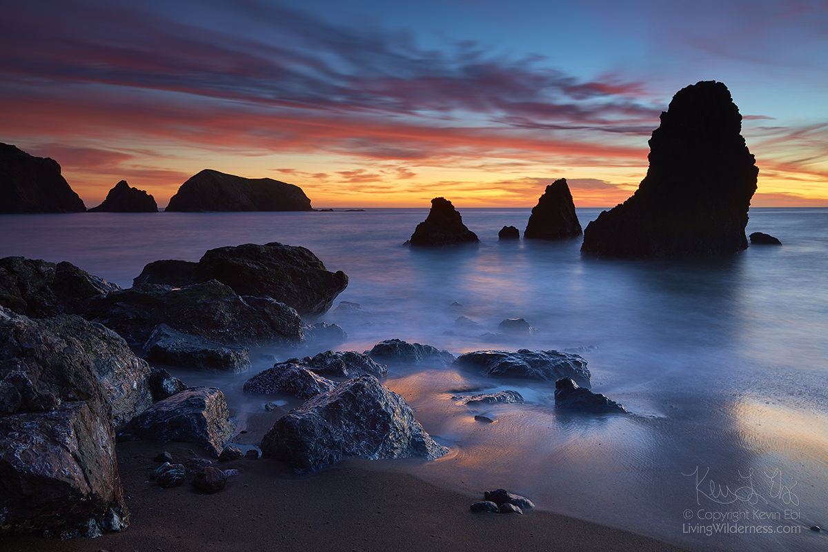 Sunset, Rodeo Cove, Marin Headlands, California